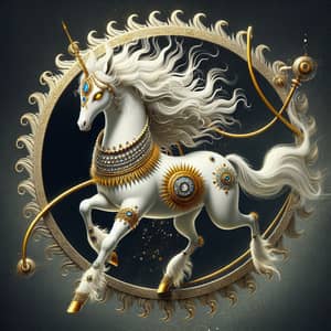 Pokemon Arceus: Divine White Horse with Golden Wheel