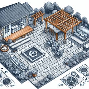 Stunning Patio Design with Pavers, Grill, Fire Pit & Garden
