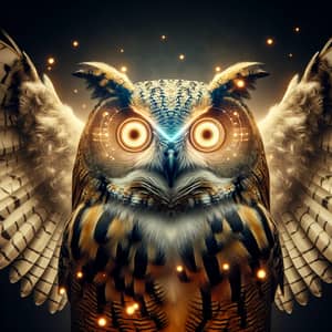Majestic Owl with LED Lights and Camera Lens Eyes