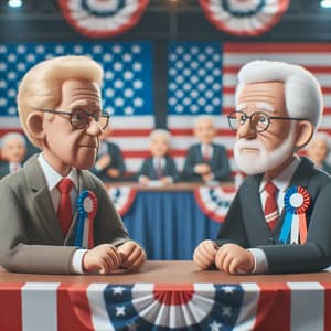 Political Debate Scene: Elderly Males with Blonde and White Hair