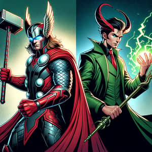 Loki vs Thor: Battle of Strength and Wit