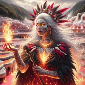 Mahuika: Guardian of Fire Legend with Fiery Spiritual Aura