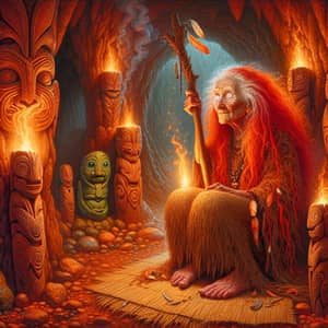 Mahuika: Guardian of Fire & Wise Crone in Feather Cloak