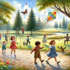 Nostalgic Watercolor Painting of Childhood Delights