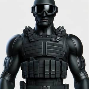 Black SWAT Team Member | 3D Rendering | Ski Goggles