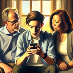Serious Family Discussion About Teen's Smartphone Usage