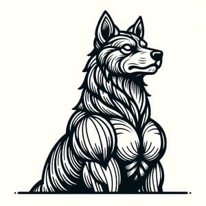Brave Warrior Dog Line Art | Epic Tale of Heroism