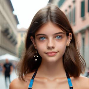 15-Year-Old Italian Girl | Brown Hair, Blue-Grey Eyes | Bikini