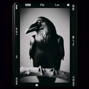 Majestic Raven Portrait: Black & White Photography | Ansel Adams Style