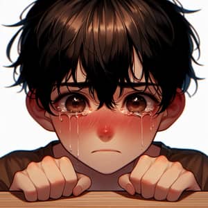 Crying Angry Boy | Young Asian Boy Expressing Intense Fury and Profound Sadness