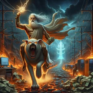 Zeus Rides Cerberus in the Underworld