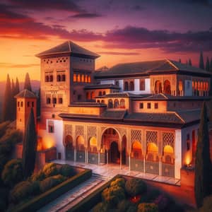 Alhambra Palace: Medieval Architecture at Sunset