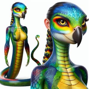 Female Parrot Snake Character: Imaginative Artwork