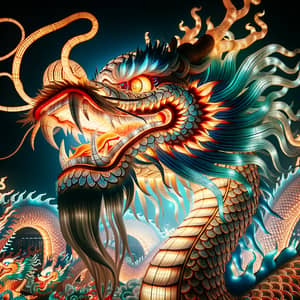 Majestic Chinese Dragon with Vibrant Glowing Eyes