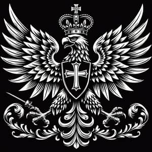 Polish Eagle Tattoo Design with Crown and Cross