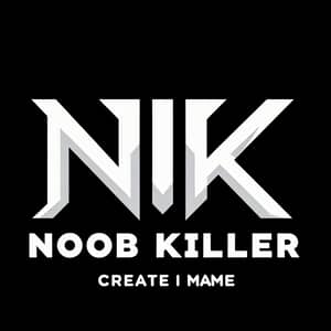 NK Game Logo Design - Modern 2D Noob Killer Graphic