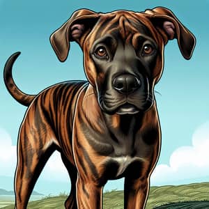 Detailed Digital Illustration of Labrador-Boxer Mix Dog