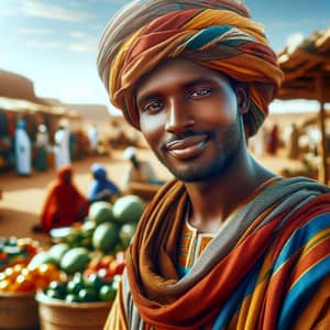 Sudanese Man in Traditional Market | Vibrant Culture