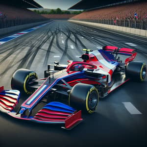 Vibrant Formula 1 Racing Car with Aerodynamic Design