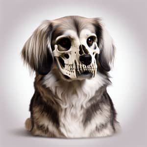 Furry Skull-Dog: Unique Pet with Friendly Appeal