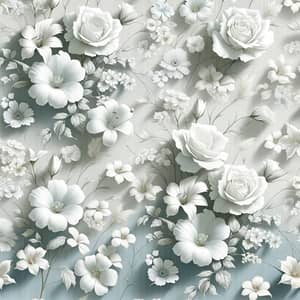 Custom White Flower Wallpaper | Tranquil & Elegant Design