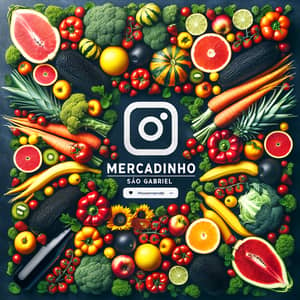 Vibrant Fresh Fruits & Vegetables Display | Mercadinho São Gabriel