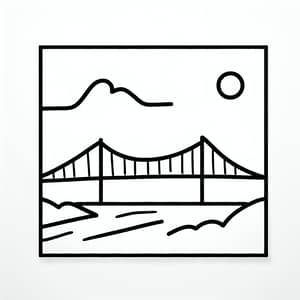 Simplistic Child's Stick Drawing of a Bridge