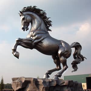 Steel Centaur Sculpture in Majestic Pose