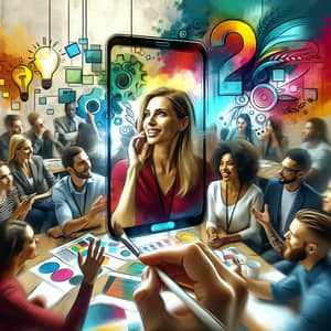 Diverse People Brainstorming Ideas with Vibrant Colors | Advertising Campaign