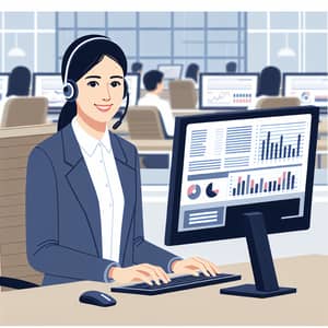 Friendly Asian Woman Call Center Employee | Customer Inquiry Management