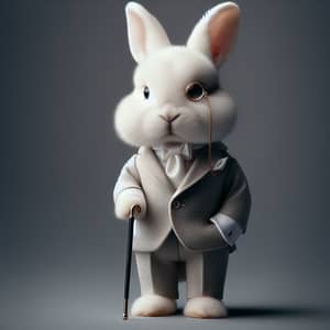 Classy White Suit Rabbit | Elegant Attire