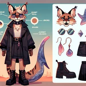 Anthro Gummy Shark Caracal with Jelly Tail and Accessories