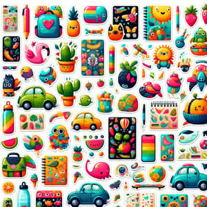 Creative Sticker Designs for Kids | Animals, Fruits, Cars & More