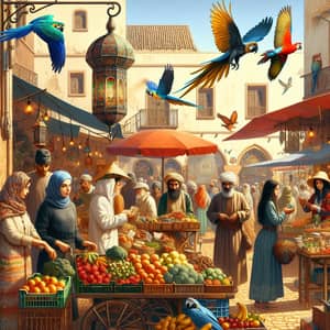 Vibrant Multi-Cultural Market Scene | Diverse Crafts & Produce