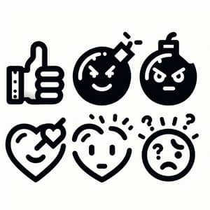 Black and White Minimalist Emojis with Elegant Design
