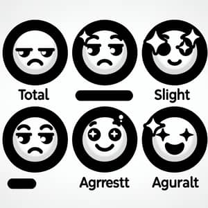 Black and White Emojis Representing Different Levels of Agreement