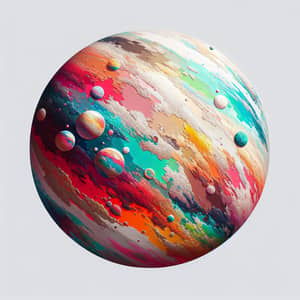 Alien Planet Illustration with Vibrant Colors on White Background