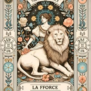 Inner Strength Symbolized | Marseille Tarot Style Card