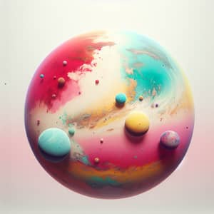 Vibrant Illustration of a Solitary Alien Planet with Eight Unique Continents