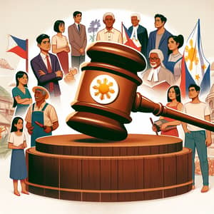 Philippine Judiciary System Illustration | Justice & Unity