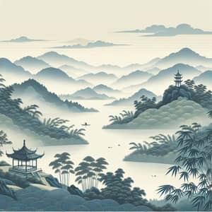 Serene Traditional Chinese Landscape Poster Design