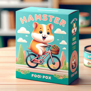 Hamster Food Box with Charming Bicycle-Riding Hamster