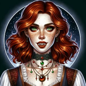 Enchanting Vampire Woman in Medieval Attire | Alchemy & Magic
