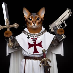 Templar Abyssinian Cat: Chain Armor & Sword-Gun Mastery