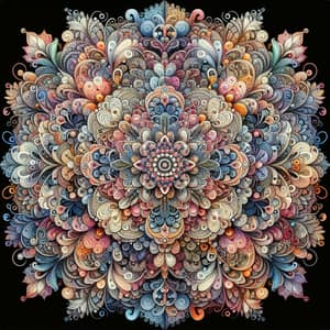 Intricately Designed Mandala with Imaginative Florals