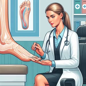 Professional Podiatrist Examining Patient's Foot with Care