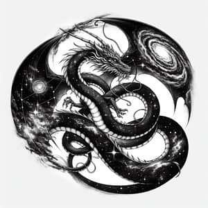 Elegant Dragon in Cosmos Theme - Mystery, Power, Beauty