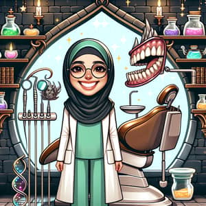 Middle Eastern Female Dentist and Enchanted Dental Chair