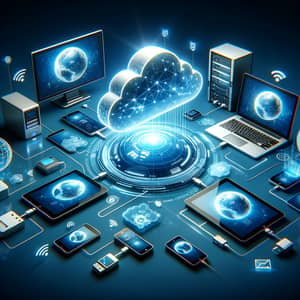 Futuristic 3D Cloud Computing Technology with Electronic Devices