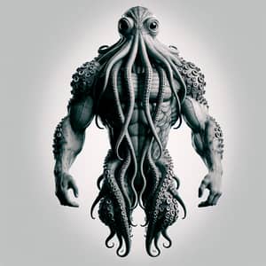 Muscular Humanoid Monster with Tentacle Covering and Octopus Face